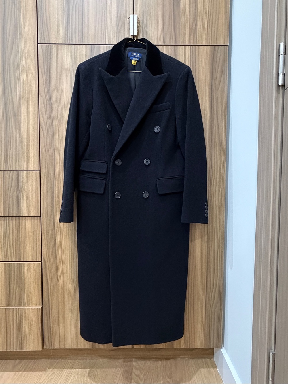 Polo by Ralph Lauren Black Double-Breasted Wool Pea Coat